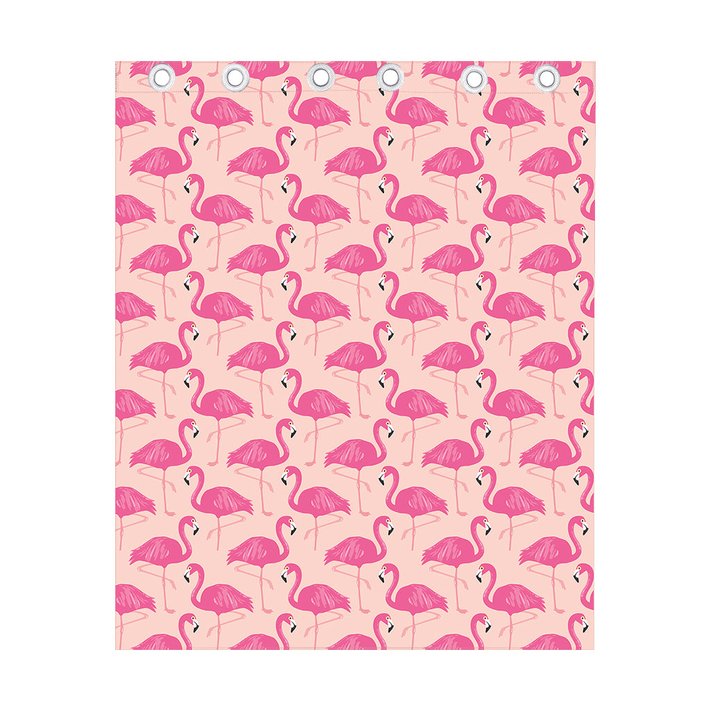 Pink Flamingo Pattern Print Curtain