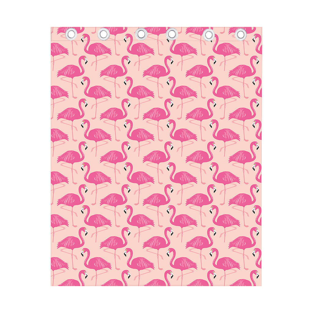 Pink Flamingo Pattern Print Curtain