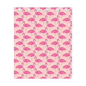 Pink Flamingo Pattern Print Curtain