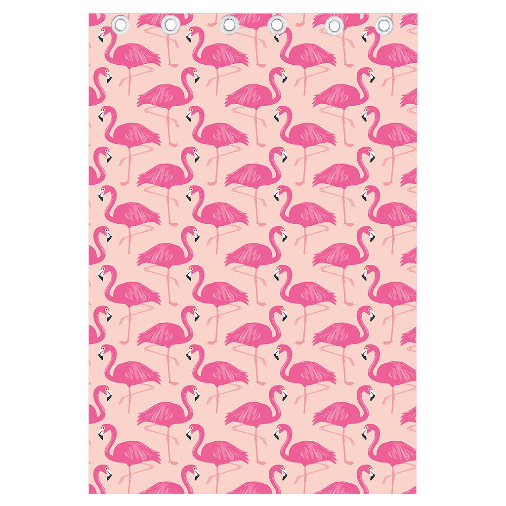 Pink Flamingo Pattern Print Curtain