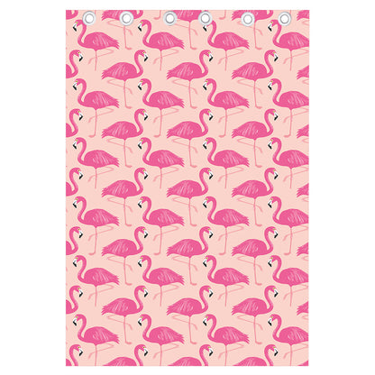 Pink Flamingo Pattern Print Curtain