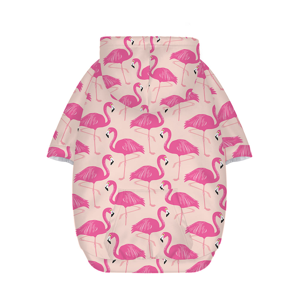 Pink Flamingo Pattern Print Dog Zip Up Hoodie