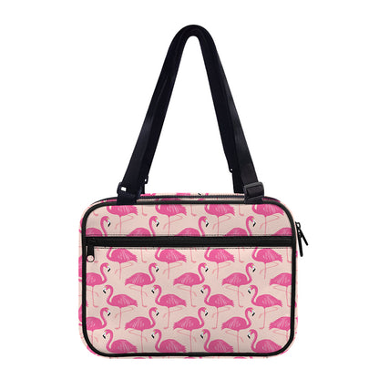 Pink Flamingo Pattern Print Double Strap Bible Bag