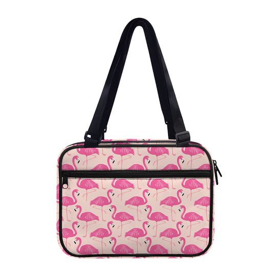 Pink Flamingo Pattern Print Double Strap Bible Bag