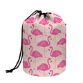 Pink Flamingo Pattern Print Drawstring Makeup Bag