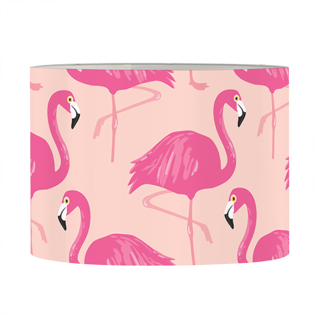 Pink Flamingo Pattern Print Drum Lamp Shade