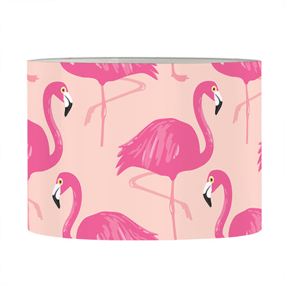 Pink Flamingo Pattern Print Drum Lamp Shade