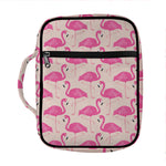 Pink Flamingo Pattern Print Front Pocket Bible Bag