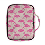Pink Flamingo Pattern Print Front Pocket Bible Bag