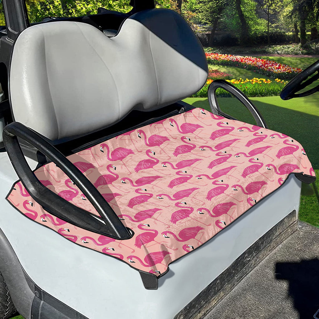 Pink Flamingo Pattern Print Golf Cart Seat Cover