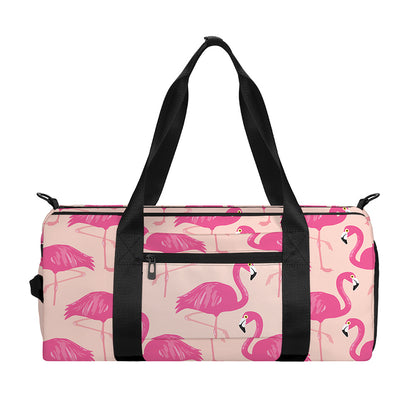 Pink Flamingo Pattern Print Gym Bag