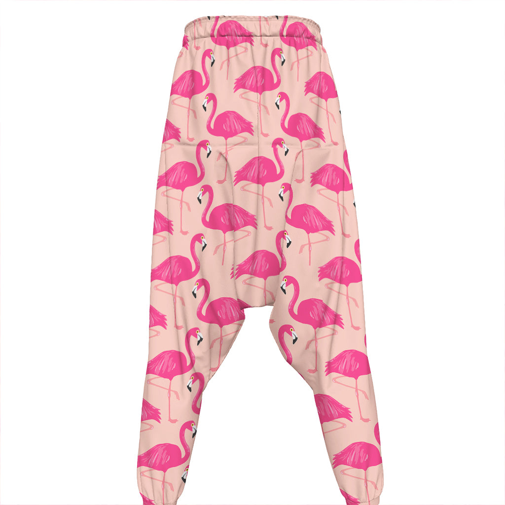Pink Flamingo Pattern Print Hammer Pants
