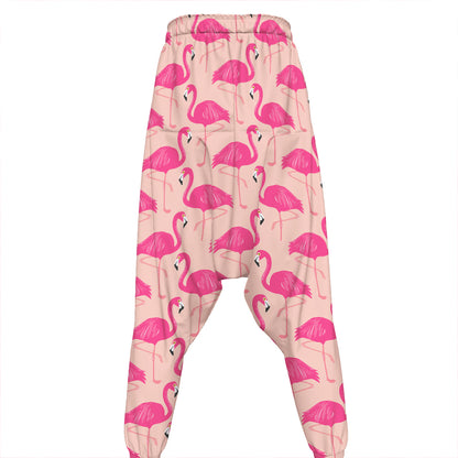 Pink Flamingo Pattern Print Hammer Pants