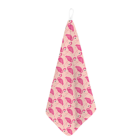 Pink Flamingo Pattern Print Hand Towel