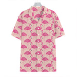 Pink Flamingo Pattern Print Hawaiian Shirt