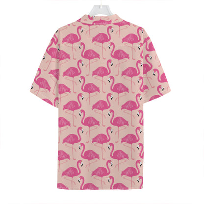 Pink Flamingo Pattern Print Hawaiian Shirt