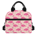 Pink Flamingo Pattern Print Insulated Lunch Bag