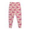 Pink Flamingo Pattern Print Jogger Pants