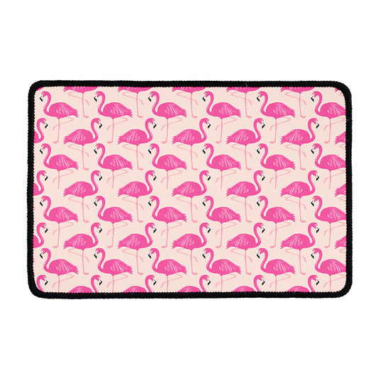 Pink Flamingo Pattern Print Kitchen Mat