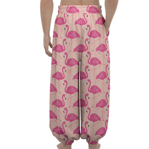 Pink Flamingo Pattern Print Lantern Pants