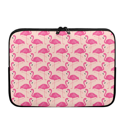 Pink Flamingo Pattern Print Laptop Sleeve