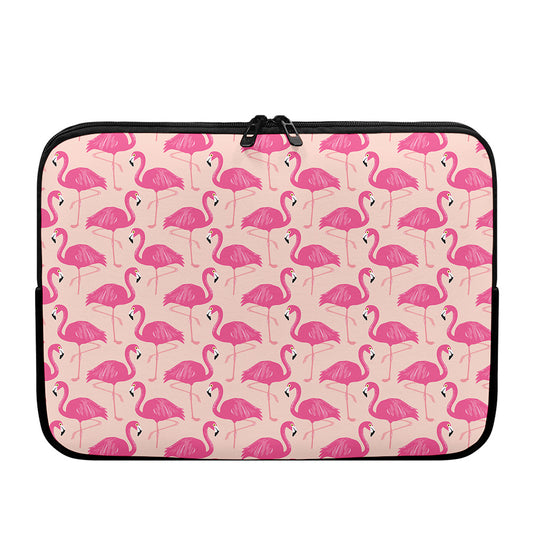 Pink Flamingo Pattern Print Laptop Sleeve