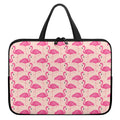 Pink Flamingo Pattern Print Laptop Sleeve With Handle