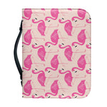 Pink Flamingo Pattern Print Leather Bible Cover