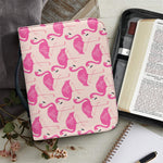 Pink Flamingo Pattern Print Leather Bible Cover