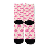 Pink Flamingo Pattern Print Long Socks