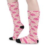 Pink Flamingo Pattern Print Long Socks