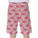 Pink Flamingo Pattern Print Men's Beach Shorts
