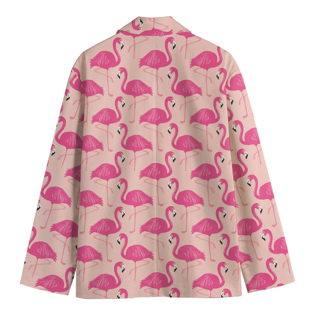 Pink Flamingo Pattern Print Men's Blazer