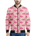 Pink Flamingo Pattern Print Men's Bomber Jacket