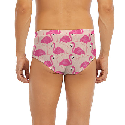 Pink Flamingo Pattern Print Men's Briefs