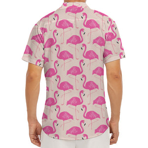 Pink Flamingo Pattern Print Men's Deep V-Neck Shirt