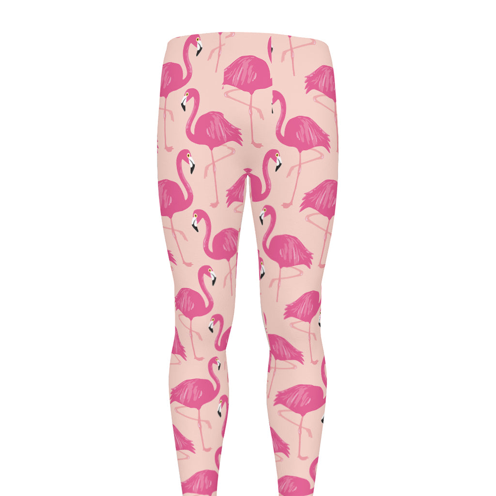 Pink Flamingo Pattern Print Men's leggings