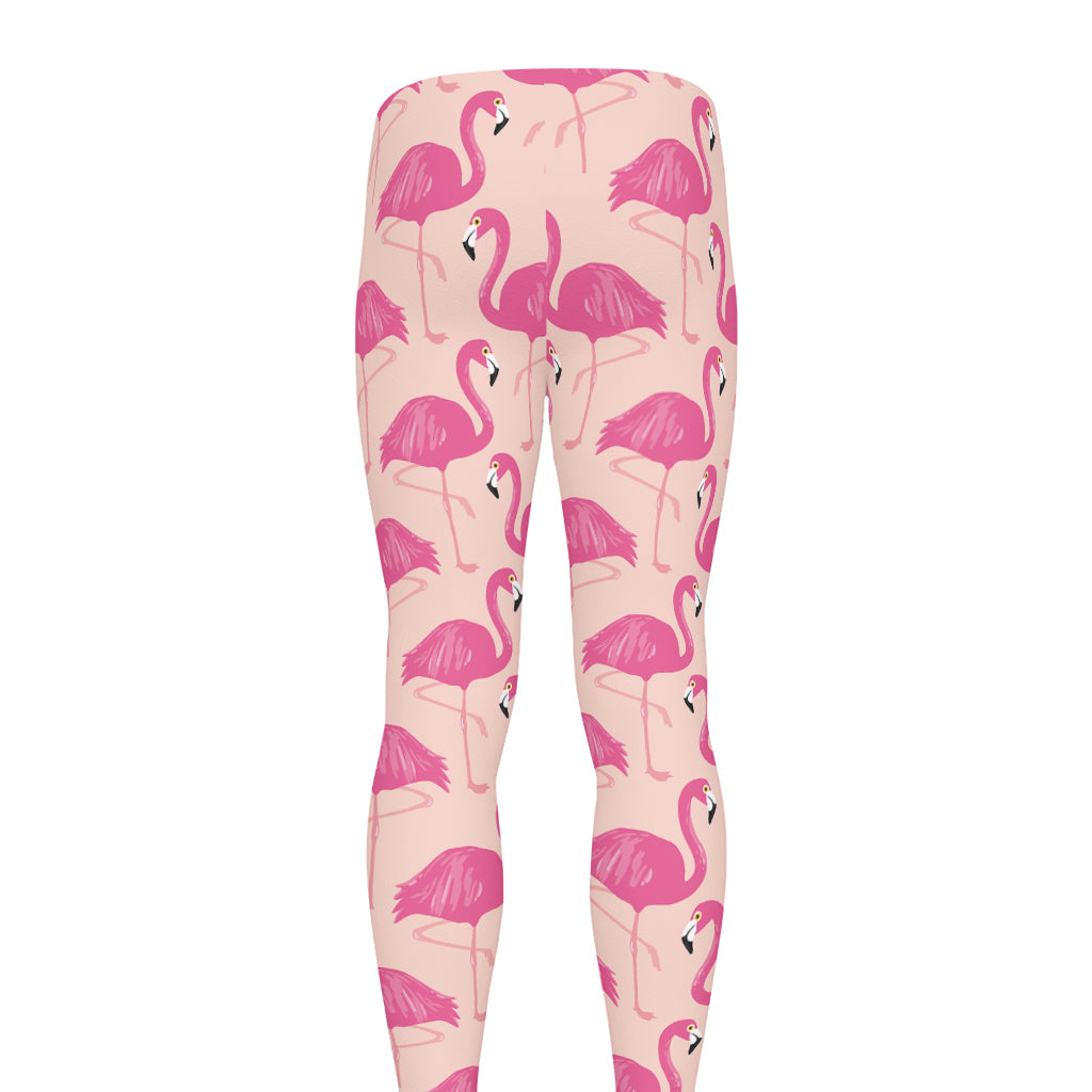 Pink Flamingo Pattern Print Men's leggings