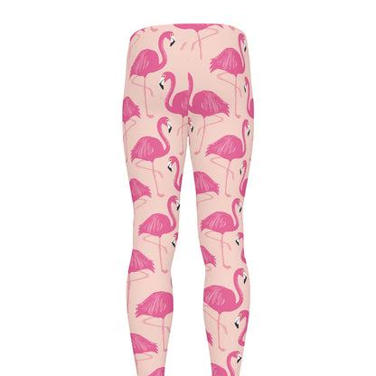 Pink Flamingo Pattern Print Men's leggings