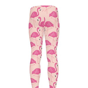 Pink Flamingo Pattern Print Men's leggings