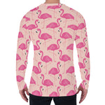 Pink Flamingo Pattern Print Men's Long Sleeve T-Shirt