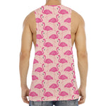 Pink Flamingo Pattern Print Men's Muscle Tank Top