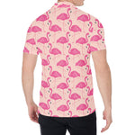 Pink Flamingo Pattern Print Men's Shirt