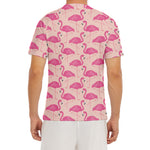 Pink Flamingo Pattern Print Men's Short Sleeve Rash Guard