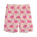 Pink Flamingo Pattern Print Men's Athletic Shorts
