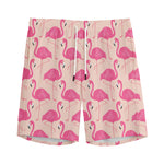 Pink Flamingo Pattern Print Men's Sports Shorts