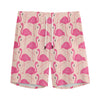 Pink Flamingo Pattern Print Men's Sports Shorts