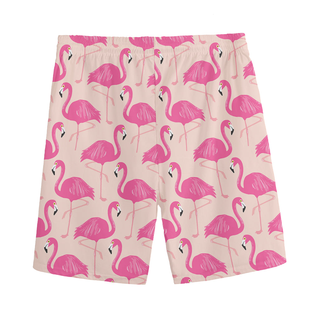 Pink Flamingo Pattern Print Men's Sports Shorts