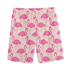 Pink Flamingo Pattern Print Men's Sports Shorts