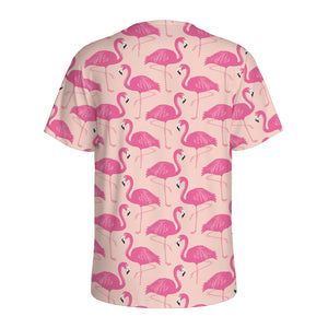 Pink Flamingo Pattern Print Men's Sports T-Shirt